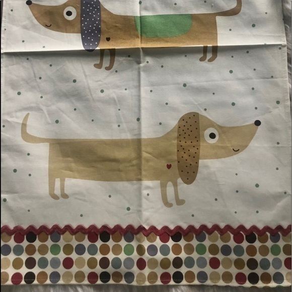 NEW Wiener Dog and Polka Dot 100% Cotton Large Tea Towel Finely Crafted - Picture 7 of 8